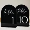 Número de mesa de casamento acrílico branco fosco preto espelhado dourado transfronteiriço número 1-10 logotipo de acrílico arqueado
