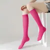 Calcetines de compresión deportivos para adelgazar las piernas, calcetines largos estilo JK para mujer, calcetines deportivos de compresión hasta la rodilla para primavera y otoño