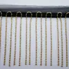 Corrente de Contas para Barba Franja de Metal Renda Roupas Femininas Gola de Vestido Acessórios de Franja Corrente de Contas de Metal Renda de Franja