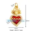 P04 L49B Accesorios para joyería DIY AMOR AMOR corazón circón rojo aceite goteando alas de cupido