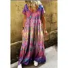 26 Novos Produtos Transfronteiriços Temu Amazon Aliexpress Moda Estampa Digital Vestido Feminino Soltinho Fábrica de Origem