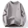 Suéter de Punto de Alta Gama con Cuello Redondo para Hombre, Engrosado y Forrado de Felpa, Camiseta Base Cálida de Punto Chenilla