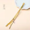 Hilo de Algodón Tejido a Mano Tejido Nudo de Maíz Pulsera de Juego Collar Colgante Accesorios Borla Bolsa Bodhi Colgante Pequeño