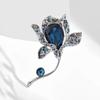 Broche Magnólia de Cristal Elegante Europeu e Americano Luxo de Alto Padrão Elegante Corsage de Casaco Design de Nicho Acessórios de Alfinete