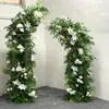 Nuevos accesorios de boda cuerno cuerno arco de flores camino terminado guía de camino boda al aire libre en el césped estante curvo color marfil