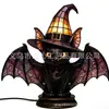 Lâmpadas Chapéu de Bruxa de Novo Produto Transfronteiriço Resina Gótico Luz Noturna de Halloween Ornamento de Lâmpada Chapéu de Bruxa