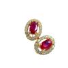 Joyería tesoro de color directo de fábrica plata 925 con incrustaciones de rubí rojo natural rojo paloma aretes clásicos redondos con taladro