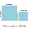 Bestseller transfronterizo: Platos de papel de color sólido con forma especial, servilletas de papel, pancartas desechables, artículos para fiestas de cumpleaños infantiles, encaje azul claro