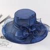 Sombrero de Sol Elegante para Dama, Sombrero de Sol Transpirable con Flor Hecho a Mano, Sombrero de Sol Plegable de Ala Ancha Cubre Rostro Diosa