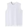 Camiseta regata de algodão pesado 230g manga curta verão cor sólida versão solta cós camisa básica da moda masculina e feminina colete