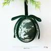 Bola de Navidad de tela transfronteriza de 8 cm, bola envuelta, decoración para árbol de Navidad, adorno navideño con lazo para crear ambiente, pequeño adorno colgante