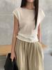 6up Nuevo Suéter Coreano con Espalda de Encaje para Mujer Verano 2025 Guangzhou 13 Líneas Normcore Aspecto Adelgazante Top Cintura 91589