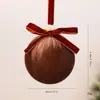 2026 Novo Enfeite de Bola de Tecido de Veludo de Natal 8CM Decoração de Árvore de Natal DIY Laço Bola Única Decoração Pendente Em Estoque