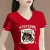 Ropa de mujer de marca con superávit de comercio exterior transfronterizo, camisetas de manga corta de nicho, hombros normales, tops ajustados