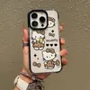 Múltiples fundas anti-caída con estampado de dibujos animados de Hello Kitty para iPhone AIR, linda funda transparente con diseño de gato Kitty estampado de leopardo