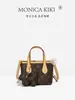 Bolso de Mano de Moda de Alta Gama Monica Qiqi para Mujer 2025 Nuevo Estampado Retro Portátil Bolso de Hombro Versátil