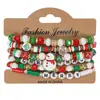 Pulseira de Natal Pulseira de Contas Transfronteiriça Boneco de Neve Árvore de Natal Velho Chifre Pulseira com Pingente de Presente Atacado