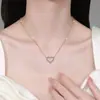Colar de Prata Esterlina S925 em Formato de Coração Mais Vendido Transfronteiriço 2M3M4M5M Pingente de Moissanite Corrente para Clavícula Coração de Amor Atacado em Estoque