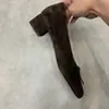 Bailarinas planas de piel de oveja con punta redonda y lazo, zapatos de tacón grueso tipo abuela para mujer, tacones altos sin cordones, zapatos Mary Jane para mujer