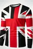 Camiseta Casual de Manga Larga para Hombre Bandera Británica Compuesta de Fondo Azul Cruz Roja y Cruz Diagonal Blanca Suave