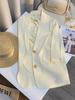 2025 Verano Nuevo Producto Amarillo Crema Blazer de Alta Gama para Mujer Estilo Coreano Estilo Delgado Popular Más Fácil de Combinar Top a la Moda