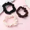 Scrunchie de Cor Sólida Estilo Coreano Textura Confortável Elástico Preto Versátil para Cabelo Cor de Café Corda de Cabelo de Tecido Fresco