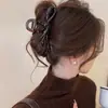 Grampo de Cabelo Levemente Luxuoso com Design de Coração para Cabelos Finos, Toque de Alto Padrão, Novo Modelo 2026, Presilha Jacaré Fofa com Laço
