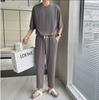 Traje deportivo de verano para hombre, fino, 2024, nuevo, informal, de moda, holgado, con pantalones largos, camiseta de manga corta y secado rápido.