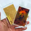 Ouro Puro 999 Thangka Deus Amarelo da Riqueza Tara Verde Santo Padroeiro Adesivo Dourado para Celular Ano de Nascimento do Rei da Riqueza Cartão Portátil