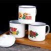 Taza Esmaltada Personalizada Floral Nostálgica Taza Esmaltada Producción y Procesamiento de Tazas Esmaltadas Fabricante de Tazas Esmaltadas Publicitarias Antiguas