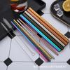 Fabricantes de origem atacado tubo de metal para beber aço inoxidável 304 canudo de bubble tea colorido sucção grossa pode ser logotipo personalizado