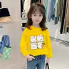 Camiseta de Manga Larga de Algodón Puro para Niños para Primavera y Otoño, Top Holgado Lindo para Niñas, Camiseta Básica Versátil para Niños Mayores en Primavera y Otoño