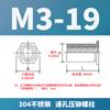Tuerca remachable hexagonal de acero inoxidable en stock M3M4M5 con orificio pasante SOS-3.5M3/M4/304