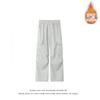 Calças casuais masculinas 2024 inverno novas calças de moletom masculinas com forro de lã retas soltas calças esportivas da moda juvenil