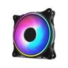 Ventilador de caja de computadora de escritorio de tres aberturas, ventilador luminoso interno y externo de 12 cm, ventilador de enfriamiento de caja de computadora de color mágico