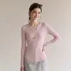 Camisa Básica de Tricô Feminina para Outono/Inverno 2026, Nova Tendência Coreana Slim Fit Manga Longa Top para Clavícula 7305