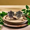 Quemador de incienso estilo antiguo mini quemador de incienso aleación quemador de incienso sándalo envejecido decoración artesanal para el hogar artesanías metálicas trabajador