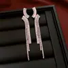Pendientes de Plata con Aguja de Plata y Circonita, Estilo Minimalista Europeo y Americano, con Borla Geométrica, Pendientes de Botón de Personalidad, Moda Tendencia, Pendientes de Temperamento Simple para Mujer