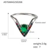 Anillo Oumika de acero inoxidable ajustable con forma de V de diamante y circón 5A, sin decoloración, moda, lujo, anillo para el dedo