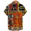 2023 Verano Transfronterizo Nuevo Calle Retro Manga Corta Cárdigan AliExpress Camisa con Impresión Digital 3D Top para Hombre