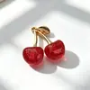 Nuevo colgante de cereza acrílica de aleación tridimensional Accesorios de joyería DIY para pendientes, pulseras, llaveros y colgantes al por mayor