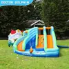 Castillo Inflable Infantil, Castillo Pequeño con Aspersor de Agua para Uso en Casa, Tobogán Inflable para Interiores y Exteriores, Cama Elástica, Castillo de Tela Oxford, En Stock
