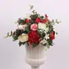 Flor artificial estilo europeo en forma de bola diseño de escenario de boda guía de camino flor columna romana columna cuadrada portavelas decoración de mesa flor de seda flor artificial
