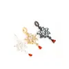 Pendente de Lótus com Gotejamento de Óleo Preenchido com Ouro 14K que Preserva a Cor Pulseira de Cristal DIY Feita à Mão Acessórios de Joias com Contas Pingente