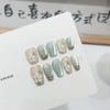 Serie de Estilo Corto DiarioUñas Portables Hechas a Mano de Alta Calidad, Pegatinas para Uñas Ojo de Gato de Circonita, Uñas Postizas