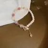 Pulsera Francesa de Perlas Irregulares Cielo Estrellado, Lujo Ligero, Pulsera de Moda de Gama Alta, Pulsera Exquisita y Elegante de Temperamento para Mujeres