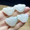 Colgante de Joyería para Orejas de Jade Verde Natural de Tianshan de Xinjiang, Colgante de Jade Lindo con Forma de Gato para Niñas, En Stock