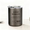 Vaso Termo de Acero Inoxidable 304 Transfronterizo Doble Capa Vacío Hielo Vaso para Café Americano Portátil Tapa Recta de Rosca Vaso de Agua