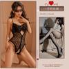 Unhas de Sobrancelha Sexy Perspectiva Estilo Francês Lingerie Feminina Malha Laço Grande Renda Tentação Divertido Macacão Jaysuit