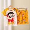 Novos Pijamas Infantis 2025 Primavera e Verão Conjunto de Manga Curta Estilo Fino Infantil Meninas Verão Estiloso Pijama para Crianças Maiores